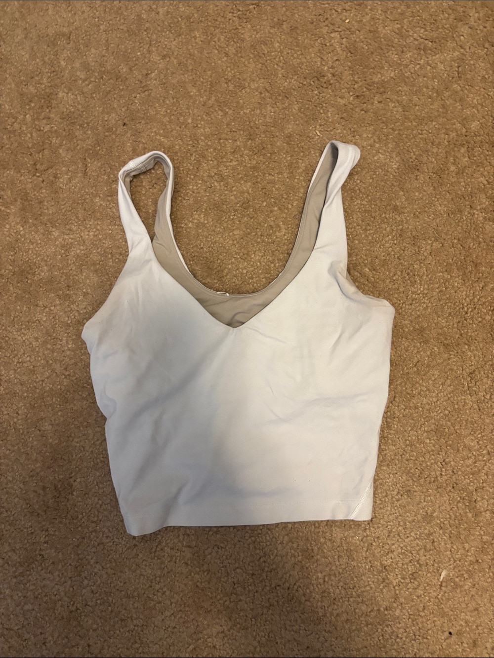 lululemon athletica White V-Neck Double-Lined Cropped Tank